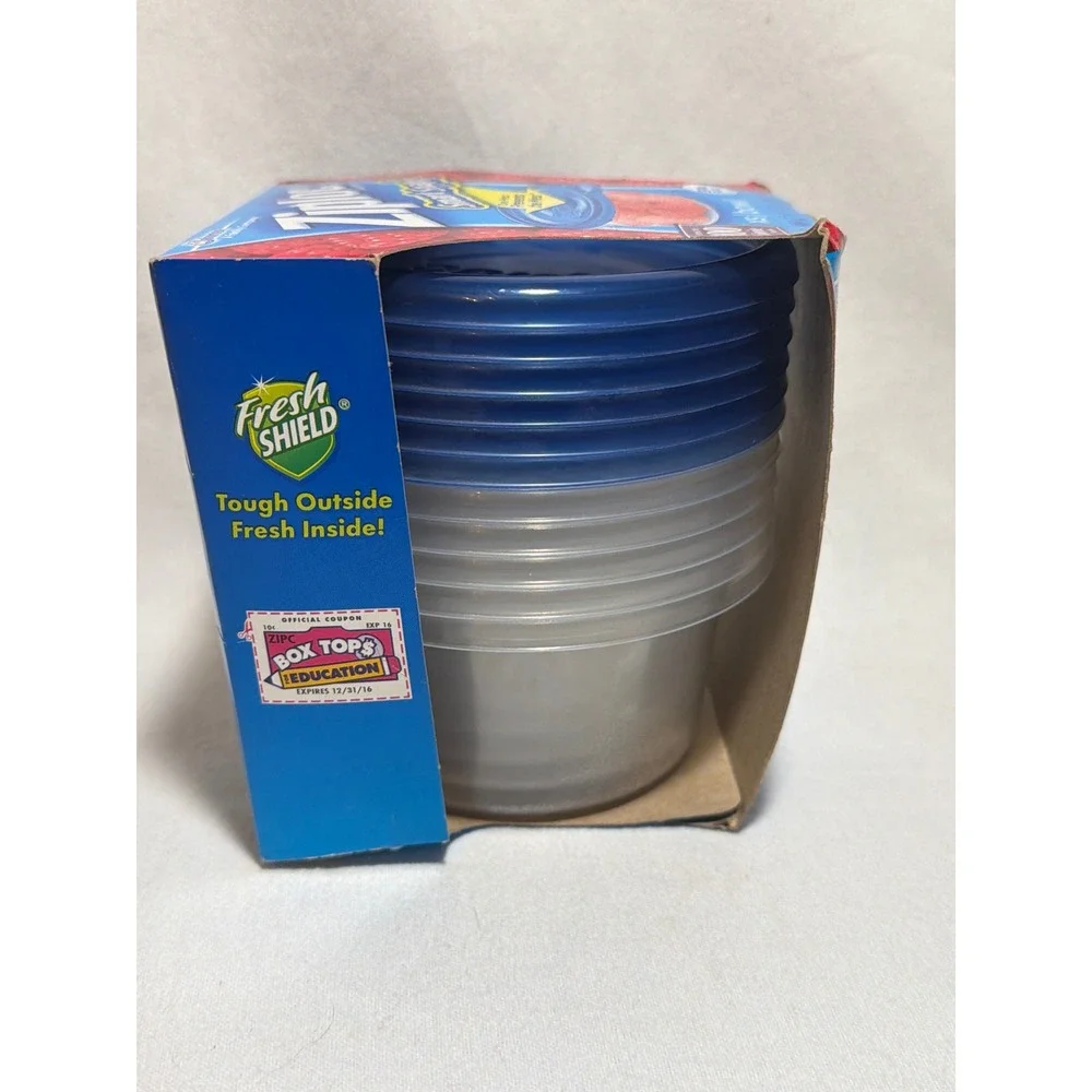 Ziploc SmartSnap Seal XS Bowl 1 Cup 8oz Food Storage Containers 6 Count Blue Lid